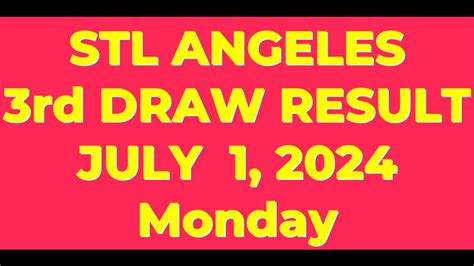 STL Angeles March 7 2022 (Monday) 1st/2nd/3rd Draw Result.